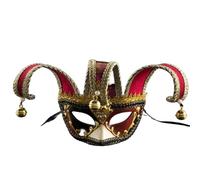 Kreeqe Masques vénitiens créatifs à motif triangulaire plat pour Halloween, carnaval, couples, adultes, grande taille (rouge, M)