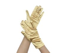 Kreeqe Mitaines élégantes en satin pour ballet, casse-noisette, spectacles, événements formels, plusieurs couleurs, doré, Medium