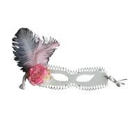 Kreeqe Mystérieux Masque à Pompon à Plumes Collection Venise Carnaval Halloween Noël Style Horreur Demi-masques faciaux MJ-175,M)