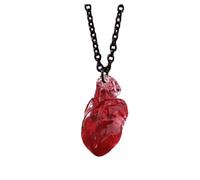 Kreeqe Pendentif en résine brillante avec pendentif en forme de cœur pour Halloween Unisexe Géométrique Talisman d'énergie positive Pierre de naissance du mois d'octobre, Medium, Cristal, Pas de gemme