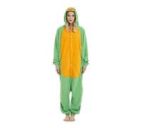 Kreeqe Pyjama à capuche en polaire confortable pour adulte - Unisexe - Costume d'Halloween et de Noël - Tortue de mer - Taille M
