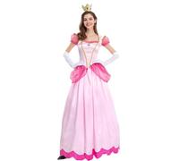 Kreeqe Robe de princesse rose étincelante pour adultes - Costume d'Halloween pour femmes - Culture pop - Tenue facile de dernière minute (rose, taille M)