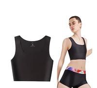 Kreeqe Soutien-gorge de sport transgenre FTM pour femme - Respirant et doux pour la peau, noir, XXL