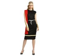 Kreeqe Superbe costume de pharaon de Cléopâtre unisexe pour adulte - Tenue de fête d'Halloween égyptienne dernière minute (noir-femelle-romaine, taille M)