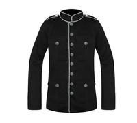 Kreeqe Veste gothique militaire élégante pour homme, design de manteau d'officier, idéale pour les loisirs, les fêtes, les voyages et le cosplay (blanc, XXL)