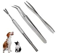 KreezyPets Le kit d'outils de Retrait de tiques Comprend Une Pince à épiler et Un extracteur fabriqué avec Un Rangement en Acier dans Une boîte d'outils Portables pour Chiens, Chats, Chevaux Humains