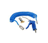 KREFINISH Kit de pistolet à air comprimé avec pistolet à air de 5 m de long en polyuréthane pour nettoyage robuste avec buse longue pour compresseur d'air