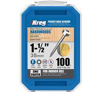 Kreg - 100 vis galvanisés - 6 x 38 mm - filetage fin - Maxi-Loc carré