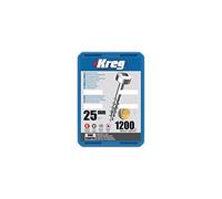 Kreg - 1200 vis galvanisés - 6 x 25 mm - filetage épais - Maxi-Loc carré