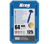 Kreg - 125 vis Blue-Kote - 8 x 64 mm - filetage épais - Maxi-Loc carré