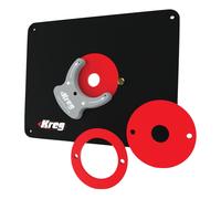 KREG PRS4038 Table de fraisage Plaque d'insertion 298 x 235 x 9 mm + 3x bague de réduction 25 mm / 30 mm / 67 mm