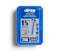 Kreg Tools Vis SML-C125-250 – zinc, filetage épais #8, tête Maxi-Loc, 3,8 cm – Lot de 250