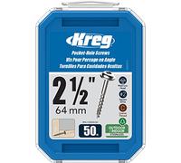 Kreg SML-C250S5-50 Lot de 50 vis de poche en acier inoxydable, 5,3 cm #10 grossier, tête Maxi-Loc