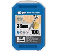 KREG Vis à zinc de haute qualité, longueur de vis 38 mm, filetage fin, paquet de 100 pièces - Parfaites pour les projets en bois à l'intérieur