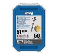 Kreg Tools Vis 8 x 51 mm Maxi-Loc carré zinc filetage grossier – Paquet de 50