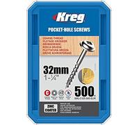 Kreg Vis tête à rondelle zinc, pas de vis grossier pour trous dissimulés 500 No 8 x 1 1/4"
