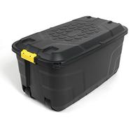 Kreher Boite de rangement XXL à 4 roulettes Poignée de couvercle verrouillable et amovible Protection contre l'humidité Robuste 145 L 93 x 53 x 46 cm