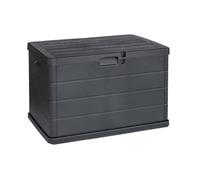 Kreher® Caisse à coussins XL - Volume utile : 170 l ou 340 l - Aspect bois moderne - Anthracite - Robuste, lavable et facile à monter - 170 l