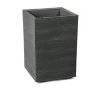 Kreher® Jardinière XL « Karo » disponible en différentes tailles. Superbe aspect bois anthracite En plastique recyclé robuste (1, 40 x 40 x 60 cm)