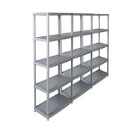 Kreher Lot de 3 étagères Pratiques en Plastique Gris Amical Dimensions : 71 x 38 x 171 cm Charge maximale 30 kg par Fond Certifié TÜV Rheinland