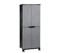 Kreher Placard en plastique NOBLE, Meuble de Rangement avec 3 tablettes réglables Modèle haut