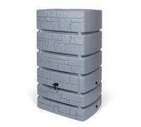 Kreher Récupérateur d'eau XXL Tower Stone avec robinet. Superbe aspect pierre anthracite/gris, volume d'utilisation de 500 litres. Dimensions (l x p x h) : 77,5 x 58,3 x 130 cm (gris)