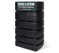 Kreher Tonneau à eau XXL Tower Stone avec robinet, aspect pierre anthracite/gris, volume de 500 l, dimensions (l x p x h) : 77,5 x 58,3 x 130 cm (anthracite)