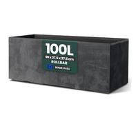 Kreher XL Jardinière Millennium en différentes tailles et couleurs. Magnifique aspect pierre naturelle en brun, beige, anthracite ou gris! En plastique robuste! (100 litres (rectangulaire) anthracite)
