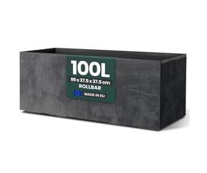 Kreher XL Jardinière Millennium en différentes tailles et couleurs. Magnifique aspect pierre naturelle en brun, beige, anthracite ou gris! En plastique robuste! (100 litres (rectangulaire) anthracite)