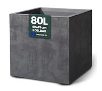 Kreher XL Jardinière Millennium en différents formats et couleurs. Magnifique aspect pierre naturelle en brun, beige, anthracite ou gris! En plastique robuste! (80 litres Anthracite)
