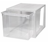Kreher XXL Boîte tiroirs avec extra Profondeur et un volume utilitaires de 48 litres. Compatible avec par exemple Parure de lit, drap, coussin, etc. Compatible avec d'autres Boîtes à un système de boîte. Super