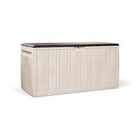 Kreher XXL Coffre à coussins/Boîte de rangement Leonardo en crème-blanc avec 270 L de volume utile - robuste, lavable et facile à assembler