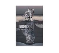 Krem Mindset Is Everything Poster mural sur toile Cadeau pour un ami Chambre Salon Décoration Moderne Esthétique 30 x 45 cm Sans cadre