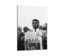 Krem Poster Muhammad Ali sur toile - Cadeau pour chambre à coucher, salon - Décoration moderne et esthétique - 20 x 30 cm - Style cadre