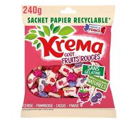 KREMA - Bonbons fruits rouges | Savoureux goût fruité | Idéal pour les gourmands | Le sachet recyclable de 240G | LOT DE 4