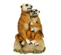 Kremers Schatzkiste Couple de suricates - Figurine de Jardin - 30 cm - Décoration de Jardin en résine - pour l'extérieur
