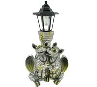 Kremers Schatzkiste Enfant Dragon Amoureux avec Lanterne Solaire 40 cm Figure de Dragon Figure de Jardin