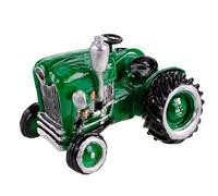 Kremers Schatzkiste Tirelire tracteur en polyrésine peinte à la main - 12 x 16 cm - Retrait non destructif - Robuste et riche en détails - Décoration de ferme parfaite et cadeau