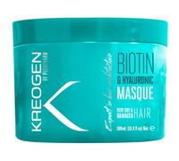 Kreogen Masque Nourrissant à la Biotine 500 ml - Soin Hydratant et Réparateur - Pro-Vitamine B5 & Acide Hyaluronique - Pour Cheveux Normaux, Secs & Abîmés - Force, Douceur et Brillance