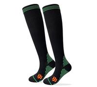 Kreori Kreori sport kompressionsstrümpfe herren lang,medizinische kompressionsstrümpfe herren klasse, Kreori bas de compression de sport longs pour hommes, bas de compression médicaux classe 1 pour hommes, bas de contention sportifs pour hommes, vol médical Homme, Schwarz-1 Paar,