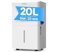 Kresico Deshumidificateur d air electrique 20 L, déshumidificateur d'air, deshumidificateur d air anti moisissure pour la maison/cave/chambre/salle de bain, Séchage du linge, 150m³/50m², Gar. 10 ans
