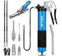 KRETLAW Kit de graisseur 10 pièces, graisseur Haute Pression 7000 PSI avec poignée Pistolet, raccord Rapide et Tuyau Flexible pour Cartouches de 400g