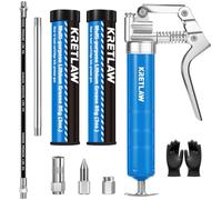 KRETLAW Kit de Mini Graisseuse, Petite graisseuse (3000 PSI) avec Graisse en Cartouche Double 85G et Flexible de 305 mm, couplage renforcé pour Automobile et Marine