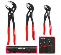 KRETLAW Lot de 3 pinces multiprises 180/250/300 mm en Cr-V, pince à tube réglable, serrage rapide avec joint coulissant rainuré