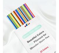 Kretrum 22 couleurs 3D Doodler stylo Recharges uniquement Compatible avec le stylo 3D 3Doodler Start+ Low-temperature PCL filament 3Doodler Start refills Chaque couleur 5 pièces Total 110 pièces