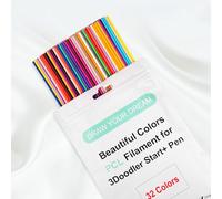 Kretrum 32 couleurs 3D Doodler stylo Recharges uniquement Compatible avec le stylo 3D 3Doodler Start+ Low-temperature PCL filament 3Doodler Start refills Chaque couleur 5 pièces Total 160 pièces