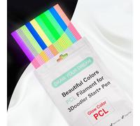 Kretrum Glow Dans le Dark PCL Filament Recharge Pour 3D Doodler Start Plus 3D Pen, 2,5 mm Glow Filament Convient à 3Doodler Start+, 10 Couleurs Chaque Couleur 15 cm x 10 pcs au Total 100 pcs