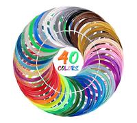 Kretrum Lot de 40 recharges de filament PLA pour stylo 3D 1,75 mm - Compatible avec les stylos MYNT3D SCRIB3D 3D - Ne convient pas aux filaments de toutes les couleurs - 3 m