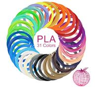 Kretrum Recharges de filament PLA pour stylo 3D 31 couleurs - 1,75 mm de chaque couleur - Recharges PLA de 5 m compatibles avec les stylos 3D MYNT3D SCRIB3D PIKA3D pour enfants - Ne convient pas aux