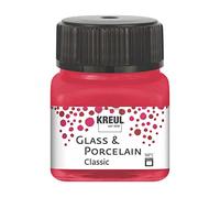 Kreul 16206 - Glass & Porcelain Classic Rouge Carmin, en Pot de 20 ML, Peinture Brillante pour Verre et Porcelaine à Base d'eau, séchage Rapide, Opaque